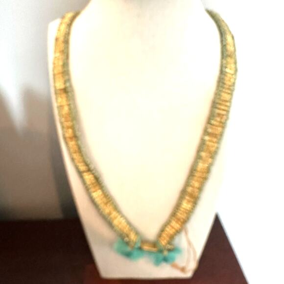 House of Tuhina Made in India Gold Green Necklace Heavy Statement Ethnic Exotic - Picture 13 of 13
